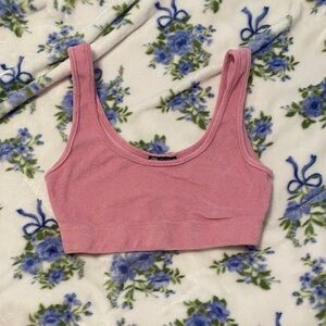 Zara Pink Cropped Tank Top